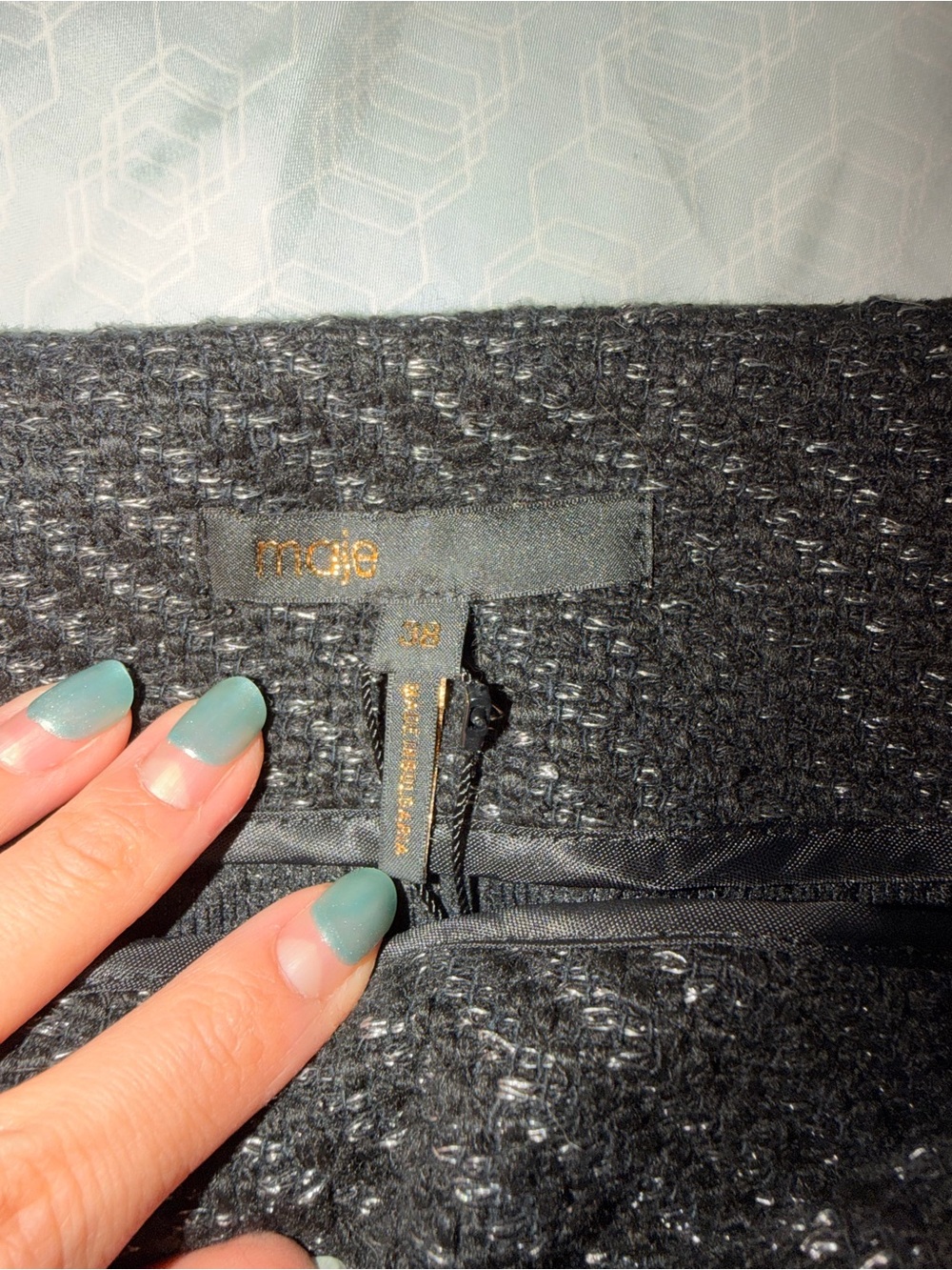 Maje Black Tweed Mini Skirt - Picture 5 of 7